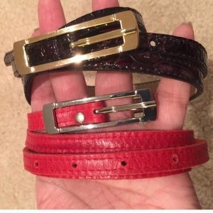 Black Halo skinny belts.